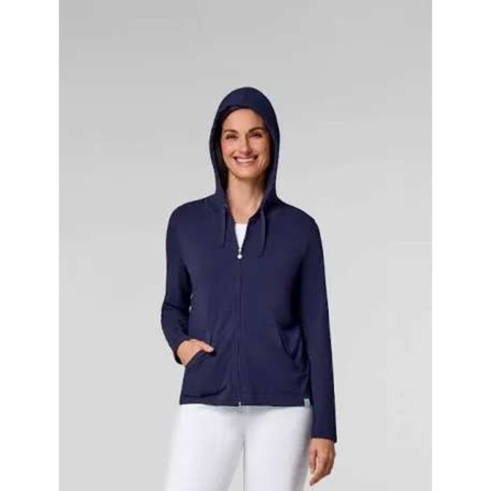 Coolibar Seaside Hoodie Women M Navy Blue  UPF 50+ Full Zip outdoor Gorpcore